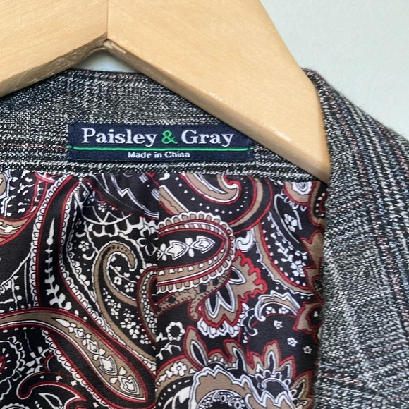 Paisley & Gray Checkered Suit 36R W32 L32 - Picture 3 of 11